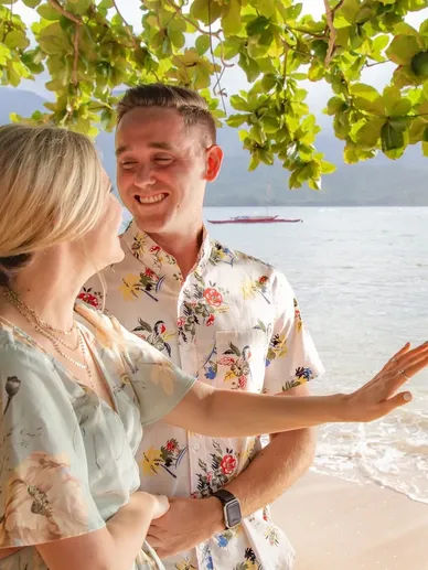 Engagement photography Kauai North Shore — Sunsets at The Beach