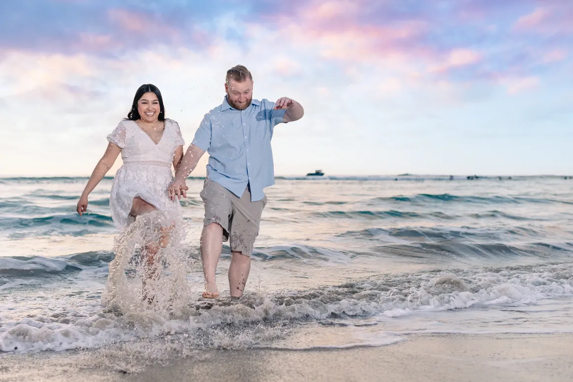 Engagement photography Kauai sunset